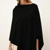 MEREDITH poncho col bateau noir