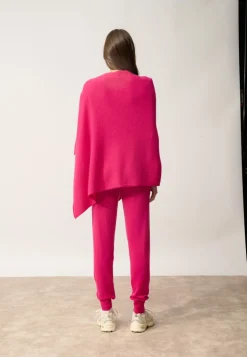 MEREDITH poncho col bateau fuchsia
