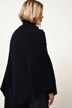 MEREDITH poncho col bateau navy