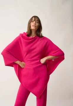 MEREDITH poncho col bateau fuchsia
