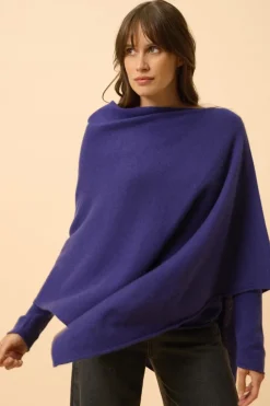MEREDITH poncho col bateau purple