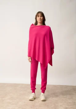 MEREDITH poncho col bateau fuchsia