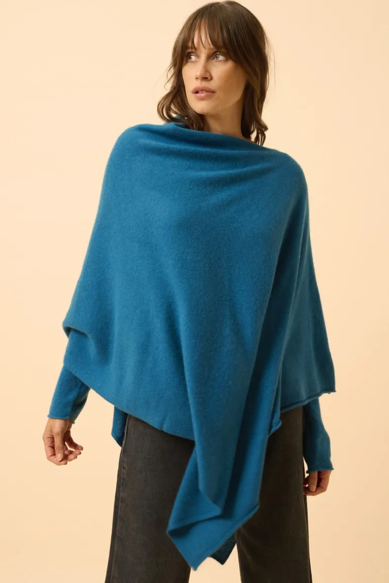 MEREDITH poncho col bateau paon