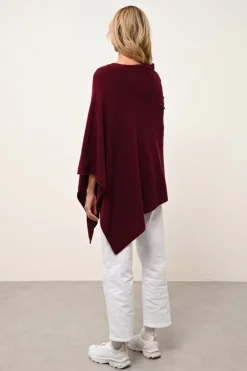 MEREDITH poncho col bateau bordeaux