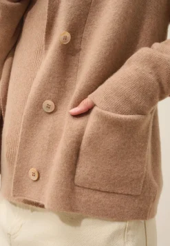 MILA veste col châle camel chiné