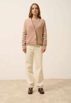 MILA veste col châle camel chiné