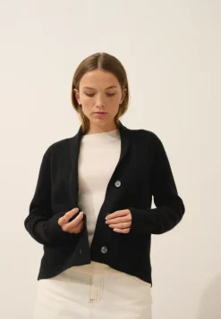 MILA veste col châle noir