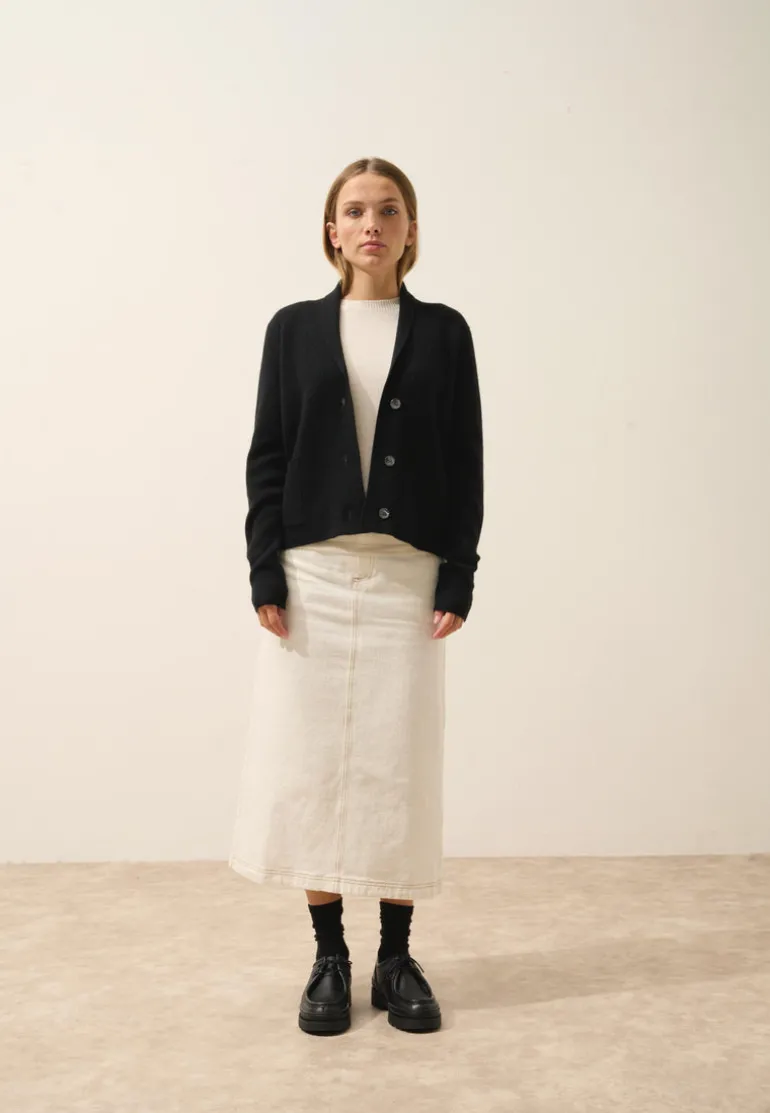 MILA veste col châle noir