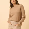 NETHY pull col bateau camel chiné