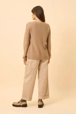 NETHY pull col bateau camel chiné