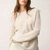 NETHY pull col bateau gris perle chiné