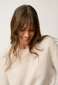 NETHY pull col bateau gris perle chiné