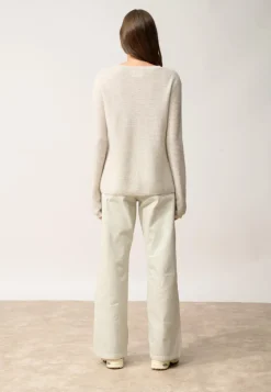 NETHY pull col bateau gris perle chiné