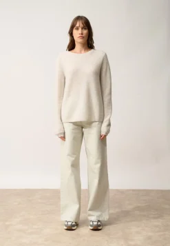 NETHY pull col bateau gris perle chiné
