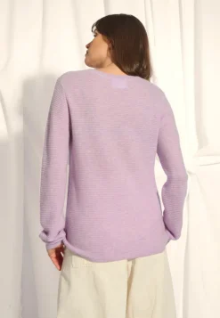 NETHY pull col bateau mauve chiné