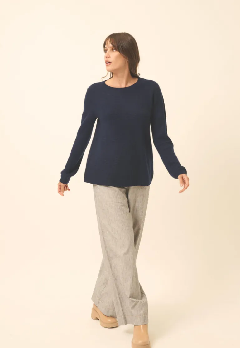 NETHY pull col bateau navy