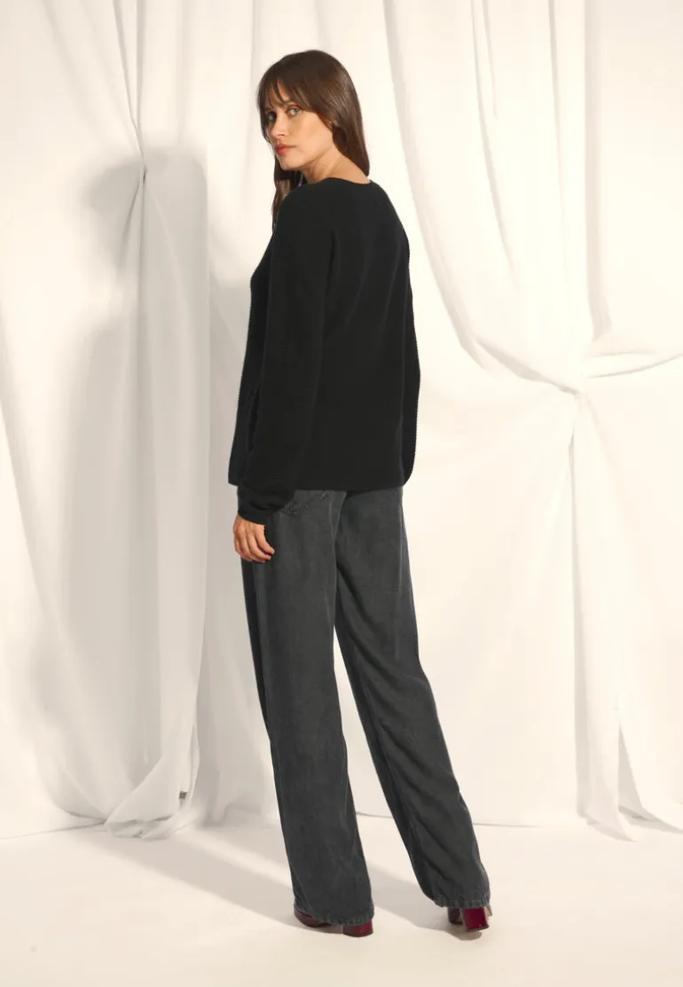 NETHY pull col bateau noir