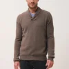 NINA pull col châle taupe chiné