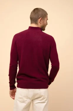 NOAH pull col polo ouvert bordeaux