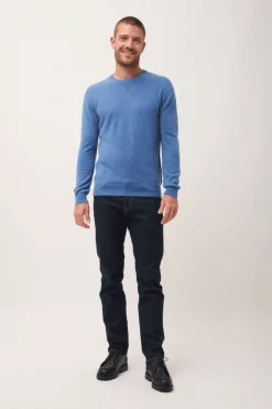 NOE pull col rond bleu denim