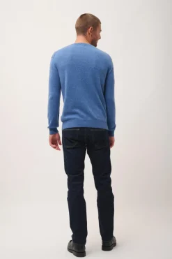 NOE pull col rond bleu denim