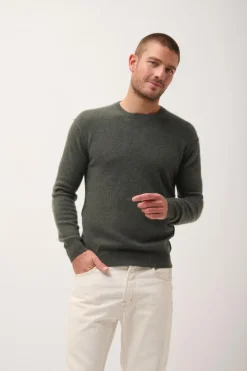 NOE pull col rond kaki chiné