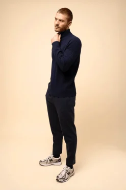 NOI pull col roulé navy