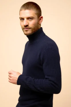 NOI pull col roulé navy