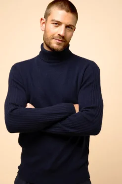 NOI pull col roulé navy