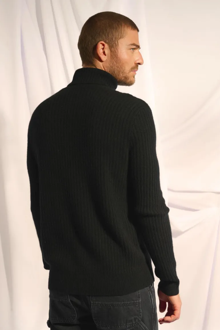 NOI pull col roulé noir