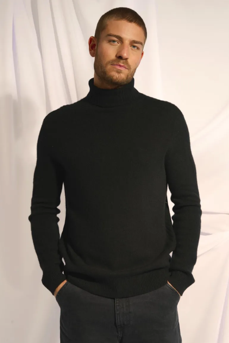NOI pull col roulé noir