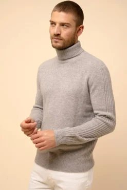 NOI pull col roulé nuage chiné
