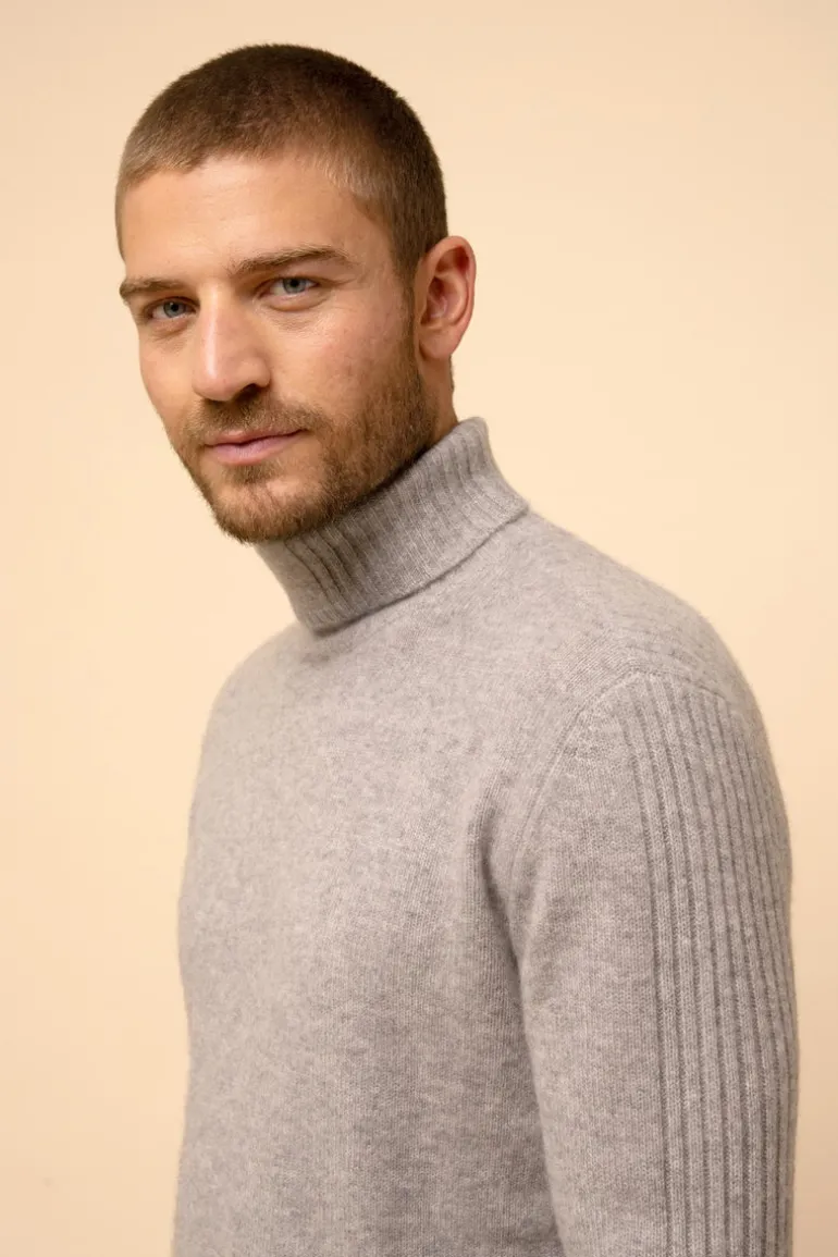 NOI pull col roulé nuage chiné
