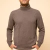 NOI pull col roulé taupe chiné
