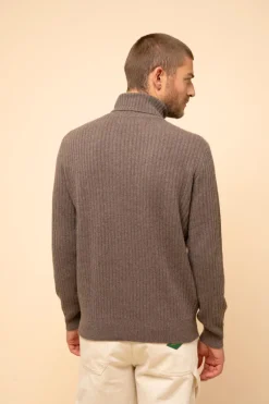 NOI pull col roulé taupe chiné