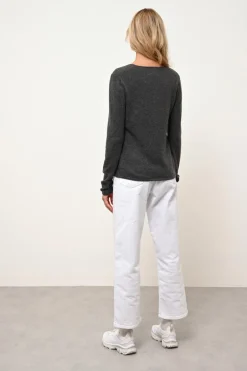 NORMA cardigan col v anthracite chiné