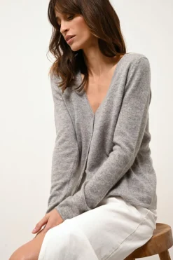 NORMA cardigan col v nuage chiné
