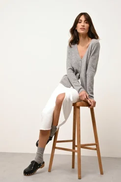 NORMA cardigan col v nuage chiné
