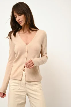 NORMA cardigan col v sable