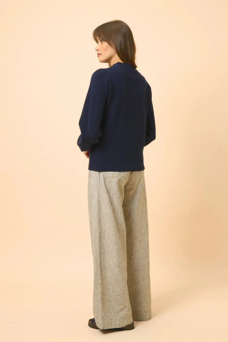 NOTY pull col lavallière navy