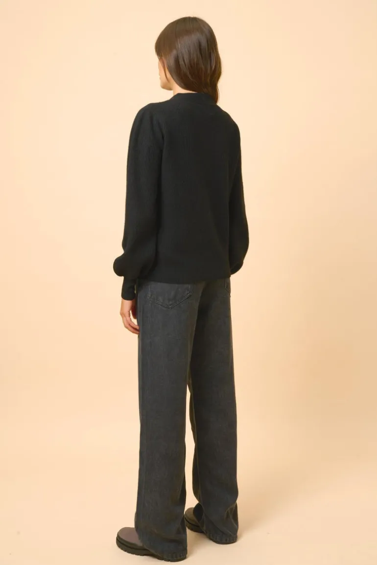 NOTY pull col lavallière noir