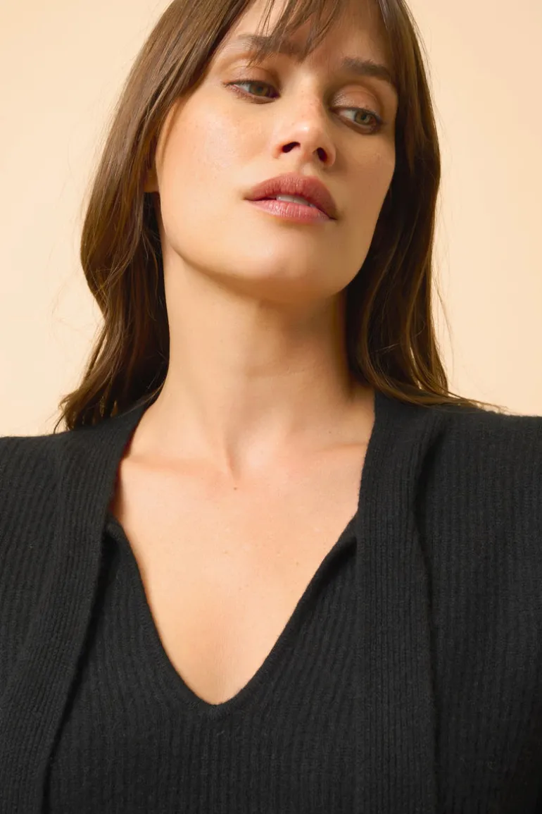 NOTY pull col lavallière noir