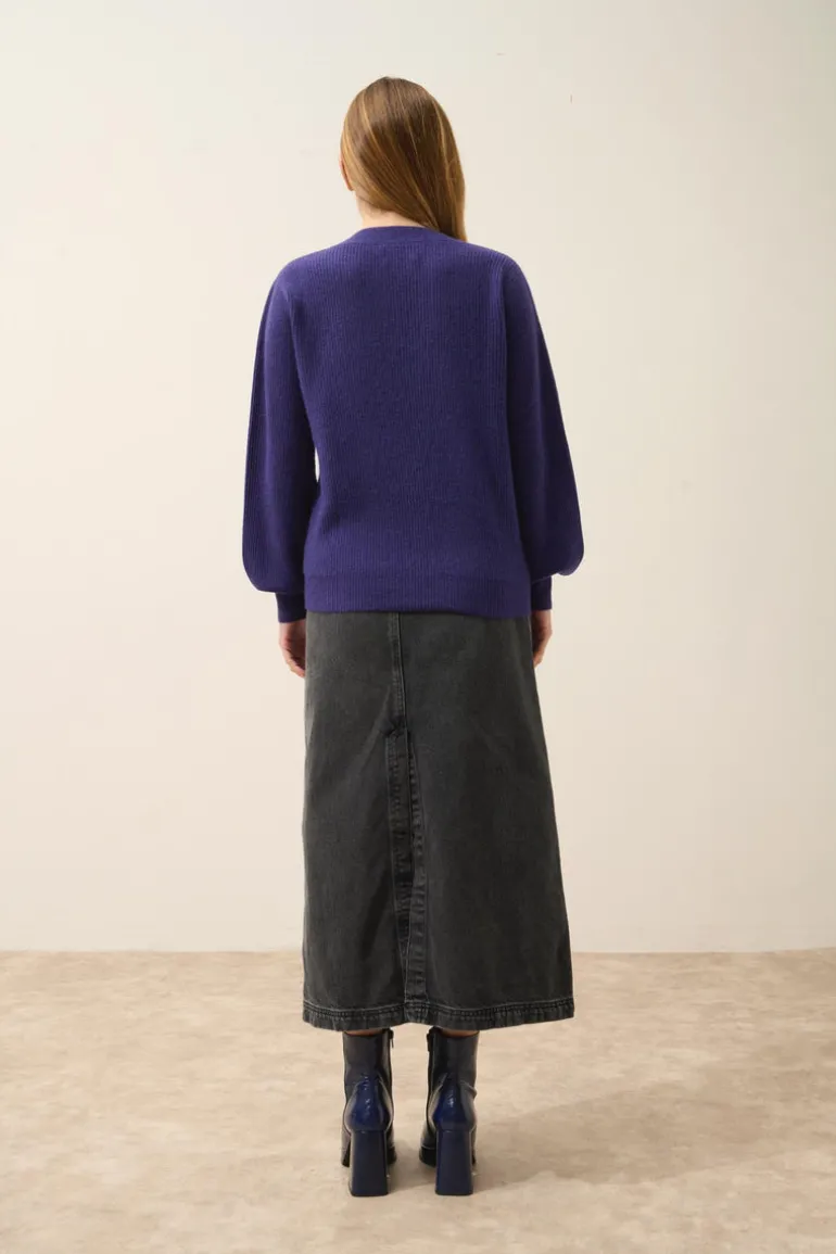 NOTY pull col lavallière purple