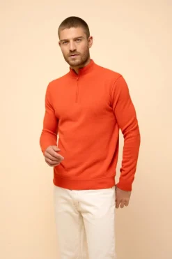 NOUR pull col camionneur orange