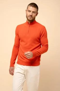 NOUR pull col camionneur orange