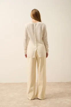 OLENA pull col rond ivoire