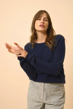 OLENA pull col rond navy