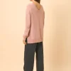 OPAL pull col v bois de rose