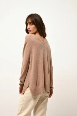 OPAL pull col v camel chiné