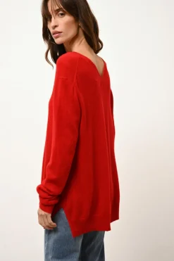 OPAL pull col v rouge